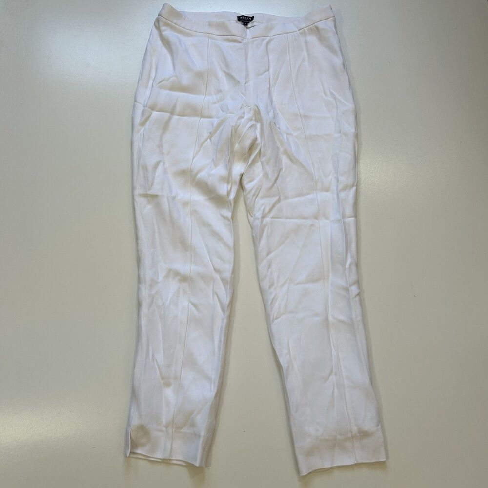 Worth Dress Pants White Classic Rayon Acetate Side Zip Corpcore Women's 10